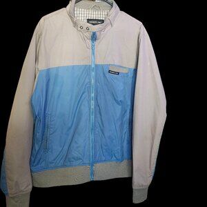 Members Only Two-Tone Light Blue and Light Gray Windbreaker Bomber Jacket